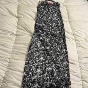 Betsey Johnson Black and White Floral Midi Dress